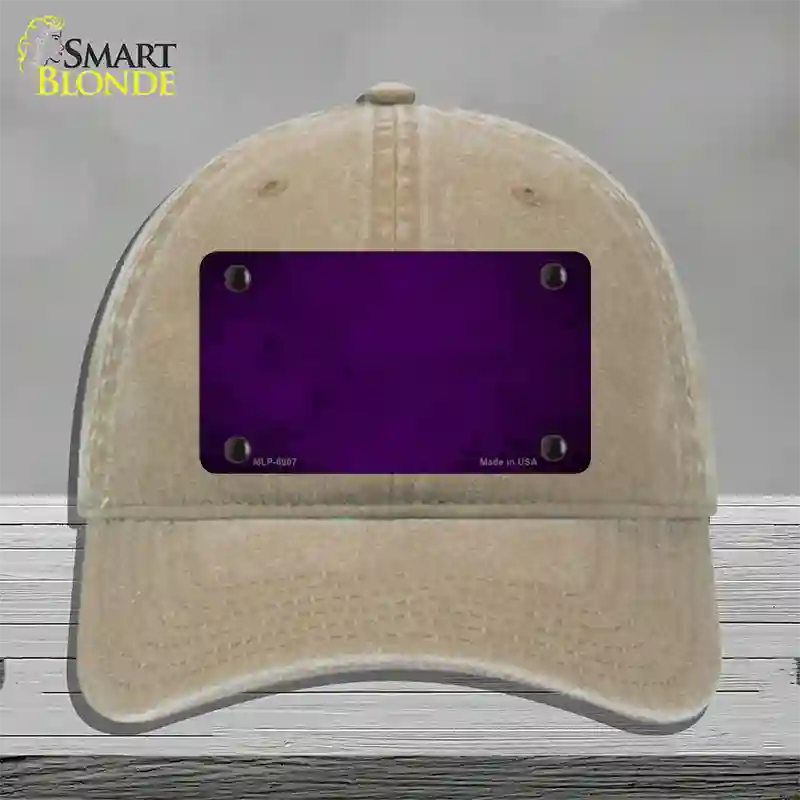 Purple Oil Rubbed Solid Novelty License Plate Hat Unconstructed Cotton / Khaki