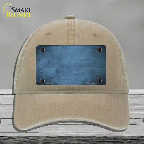 Light Blue Oil Rubbed Solid Novelty License Plate Hat Unconstructed Cotton / Khaki