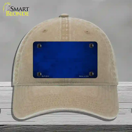 Royal Blue Oil Rubbed Solid Novelty License Plate Hat Unconstructed Cotton / Khaki