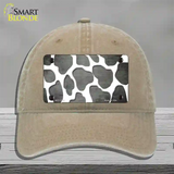 Gray White Giraffe Oil Rubbed Novelty License Plate Hat Unconstructed Cotton / Khaki