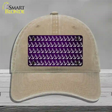 Purple White Anchor Oil Rubbed Novelty License Plate Hat Unconstructed Cotton / Khaki