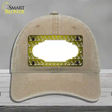 Yellow White Anchor Scallop Oil Rubbed Novelty License Plate Hat Unconstructed Cotton / Khaki