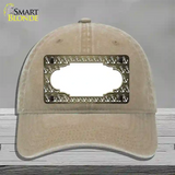 Gold White Anchor Scallop Oil Rubbed Novelty License Plate Hat Unconstructed Cotton / Khaki