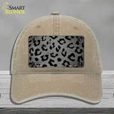 Gray Black Cheetah Oil Rubbed Novelty License Plate Hat Unconstructed Cotton / Khaki