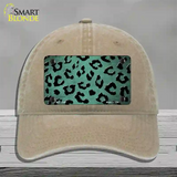 Mint Black Cheetah Oil Rubbed Novelty License Plate Hat Unconstructed Cotton / Khaki