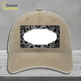 Gray Black Cheetah Scallop Oil Rubbed Novelty License Plate Hat Unconstructed Cotton / Khaki