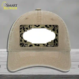 Gold Black Cheetah Scallop Oil Rubbed Novelty License Plate Hat Unconstructed Cotton / Khaki