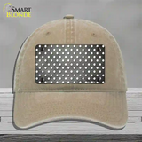 Gray White Small Dots Oil Rubbed Novelty License Plate Hat Unconstructed Cotton / Khaki