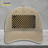 Brown White Small Dots Oil Rubbed Novelty License Plate Hat Unconstructed Cotton / Khaki