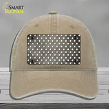 Tan White Small Dots Oil Rubbed Novelty License Plate Hat Unconstructed Cotton / Khaki