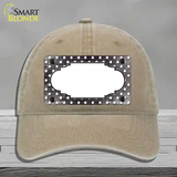 Black White Small Dots Scallop Oil Rubbed Novelty License Plate Hat Unconstructed Cotton / Khaki