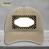 Brown White Small Dots Scallop Oil Rubbed Novelty License Plate Hat Unconstructed Cotton / Khaki