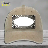 Tan White Small Dots Scallop Oil Rubbed Novelty License Plate Hat Unconstructed Cotton / Khaki