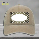 Gold White Small Dots Scallop Oil Rubbed Novelty License Plate Hat Unconstructed Cotton / Khaki