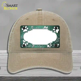 Paw Scallop Mint White Novelty License Plate Hat Unconstructed Cotton / Khaki