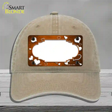 Orange White Love Scallop Oil Rubbed Novelty License Plate Hat Unconstructed Cotton / Khaki