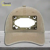 Gold White Love Scallop Oil Rubbed Novelty License Plate Hat Unconstructed Cotton / Khaki