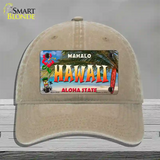 Hawaii State Novelty License Plate Hat Unconstructed Cotton / Khaki