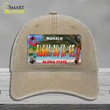 Aloha Au La oe Hawaii State Novelty License Plate Hat Unconstructed Cotton / Khaki