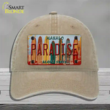 Paradise Surfboards Hawaii State Novelty License Plate Hat Unconstructed Cotton / Khaki