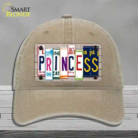 Princess License Plate Art Wood Novelty License Plate Hat Unconstructed Cotton / Khaki