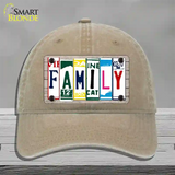 Family License Plate Art Wood Novelty License Plate Hat Unconstructed Cotton / Khaki