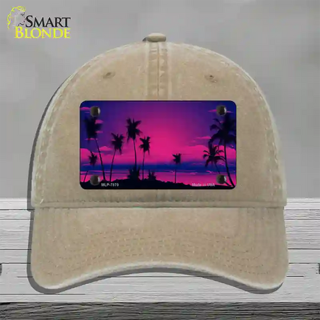 Sunset Pink Novelty License Plate Hat Unconstructed Cotton / Khaki