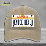 Venice Beach California Novelty License Plate Hat Unconstructed Cotton / Khaki