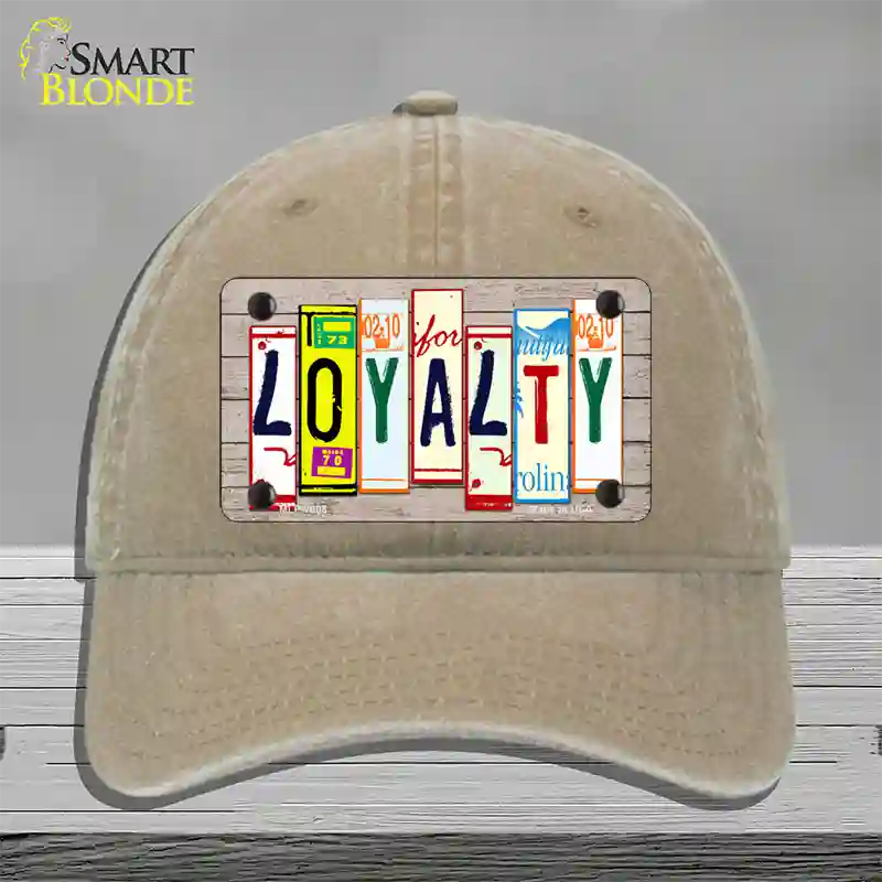 Loyalty Wood License Plate Art Novelty License Plate Hat Unconstructed Cotton / Khaki