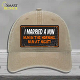 I Married A Nun Novelty License Plate Hat Unconstructed Cotton / Khaki