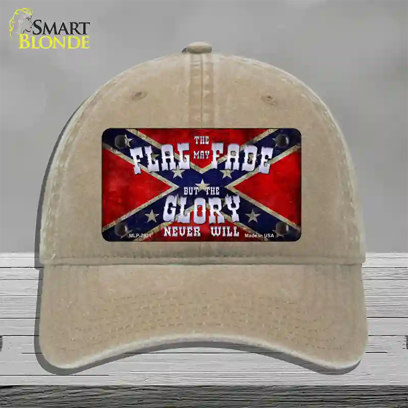 Flag May Fade Novelty License Plate Hat Unconstructed Cotton / Khaki