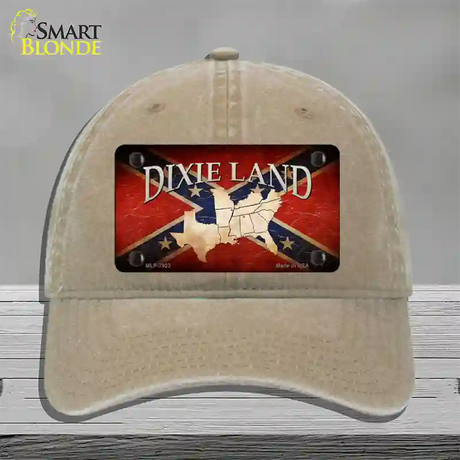 Dixie Land Novelty License Plate Hat Unconstructed Cotton / Khaki