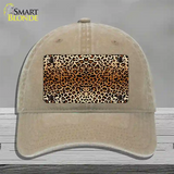 Cheetah Print Novelty License Plate Hat Unconstructed Cotton / Khaki