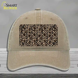 Leopard Print Novelty License Plate Hat Unconstructed Cotton / Khaki