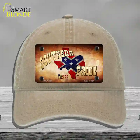 Southern Pride Texas Novelty License Plate Hat Unconstructed Cotton / Khaki