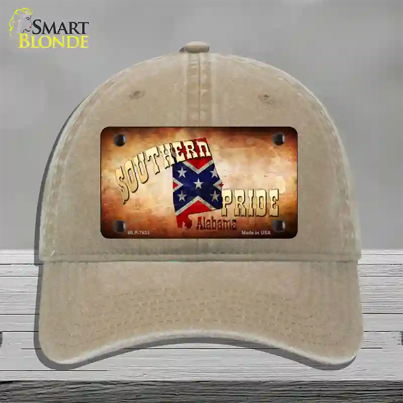 Southern Pride Alabama Novelty License Plate Hat Unconstructed Cotton / Khaki