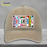 Dream Big Wood License Plate Art Novelty License Plate Hat Unconstructed Cotton / Khaki