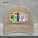 Whatever Wood License Plate Art Novelty License Plate Hat Unconstructed Cotton / Khaki