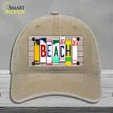 Beach Wood License Plate Art Novelty License Plate Hat Unconstructed Cotton / Khaki