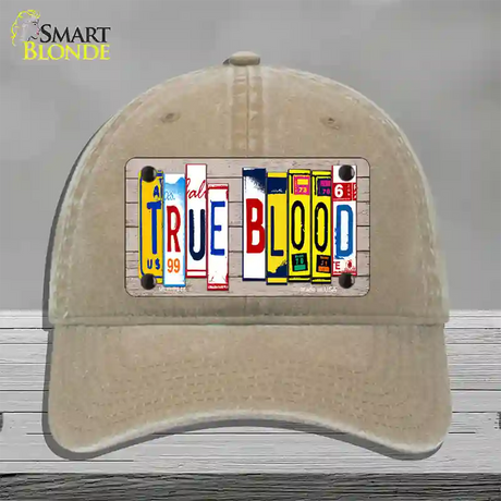 True Blood Wood License Plate Art Novelty License Plate Hat Unconstructed Cotton / Khaki