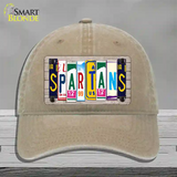 Spartans Wood License Plate Art Novelty License Plate Hat Unconstructed Cotton / Khaki