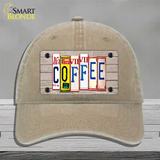 Coffee Wood License Plate Art Novelty License Plate Hat Unconstructed Cotton / Khaki