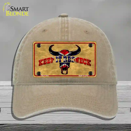 Keep It Redneck Novelty License Plate Hat Unconstructed Cotton / Khaki