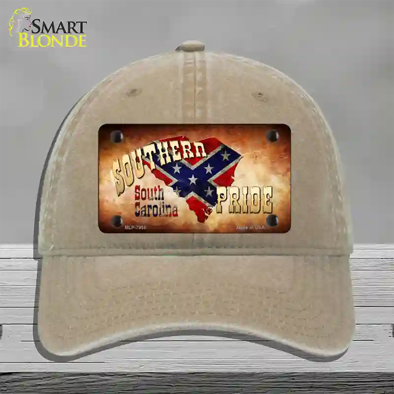 Southern Pride South Carolina Novelty License Plate Hat Unconstructed Cotton / Khaki