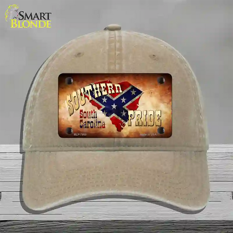 Southern Pride South Carolina Novelty License Plate Hat Unconstructed Cotton / Khaki