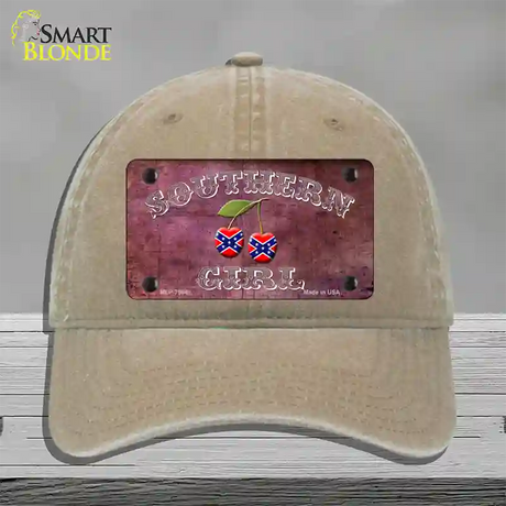 Southern Girl Novelty License Plate Hat Unconstructed Cotton / Khaki