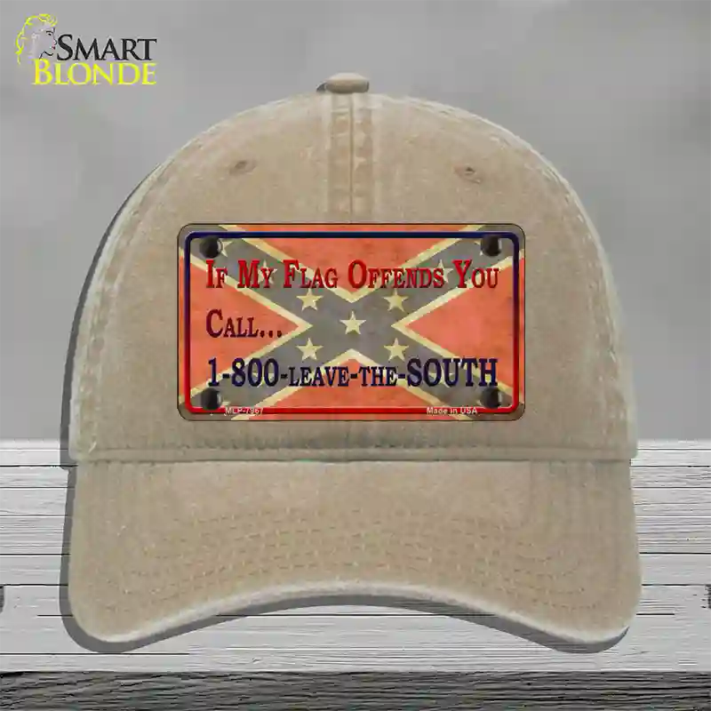 Leave The South Novelty License Plate Hat Unconstructed Cotton / Khaki