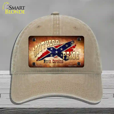 Southern Pride North Carolina Novelty License Plate Hat Unconstructed Cotton / Khaki