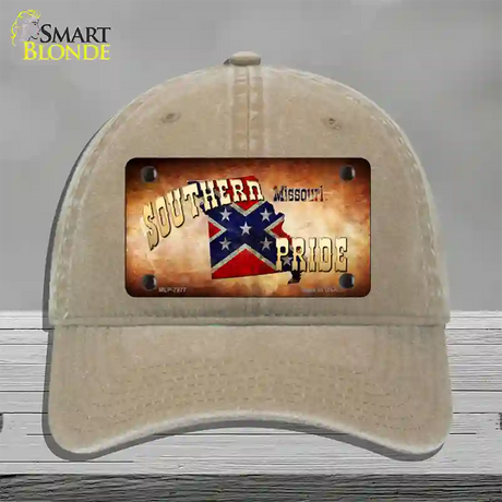 Southern Pride Missouri Novelty License Plate Hat Unconstructed Cotton / Khaki