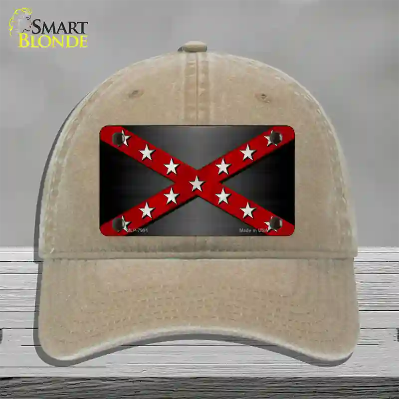 Confederate Stripes Red Novelty License Plate Hat Unconstructed Cotton / Khaki